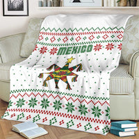 Mexico Christmas Blanket with Piñata Star Design and Red Green Snowflake Pattern - Wonder Print Shop