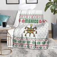 Mexico Christmas Blanket with Piñata Star Design and Red Green Snowflake Pattern - Wonder Print Shop