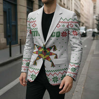 Mexico Christmas Blazer with Piñata Star Design and Red Green Snowflake Pattern - Wonder Print Shop