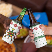 Mexico Christmas 4 in 1 Can Cooler Tumbler with Piñata Star Design and Red Green Snowflake Pattern - Wonder Print Shop