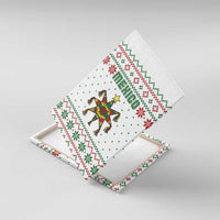 Mexico Christmas Canvas Wall Art with Piñata Star Design and Red Green Snowflake Pattern - Wonder Print Shop
