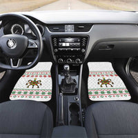 Mexico Christmas Car Mats with Piñata Star Design and Red Green Snowflake Pattern - Wonder Print Shop