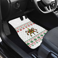 Mexico Christmas Car Mats with Piñata Star Design and Red Green Snowflake Pattern - Wonder Print Shop