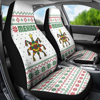 Mexico Christmas Car Seat Cover with Piñata Star Design and Red Green Snowflake Pattern - Wonder Print Shop