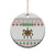 Mexico Christmas Ceramic Ornament with Piñata Star Design and Red Green Snowflake Pattern - Wonder Print Shop