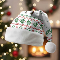 Mexico Christmas Santa Hat with Piñata Star Design and Red Green Snowflake Pattern - Wonder Print Shop