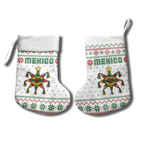 Mexico Christmas Stocking with Piñata Star Design and Red Green Snowflake Pattern - Wonder Print Shop