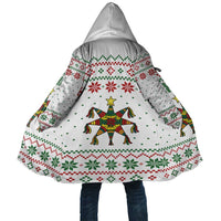 Mexico Christmas Cloak with Piñata Star Design and Red Green Snowflake Pattern - Wonder Print Shop