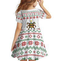 Mexico Christmas Family Matching Long Sleeve Bodycon Dress and Hawaiian Shirt with Piñata Star Design and Red Green Snowflake Pattern - Wonder Print Shop
