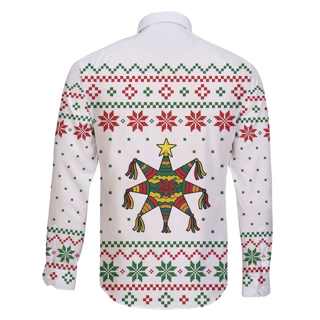 Mexico Christmas Family Matching Puletasi and Hawaiian Shirt with Piñata Star Design and Red Green Snowflake Pattern - Wonder Print Shop