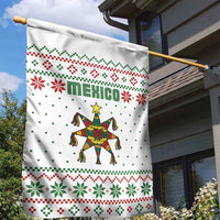 Mexico Christmas Garden Flag with Piñata Star Design and Red Green Snowflake Pattern - Wonder Print Shop