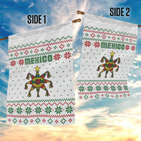 Mexico Christmas Garden Flag with Piñata Star Design and Red Green Snowflake Pattern - Wonder Print Shop