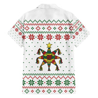 Mexico Christmas Hawaiian Shirt with Piñata Star Design and Red Green Snowflake Pattern - Wonder Print Shop