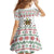 Mexico Christmas Kid Short Sleeve Dress with Piñata Star Design and Red Green Snowflake Pattern - Wonder Print Shop