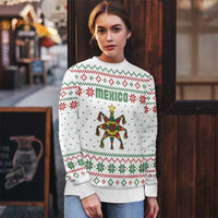 Mexico Christmas Ugly Christmas Sweater with Piñata Star Design and Red Green Snowflake Pattern - Wonder Print Shop