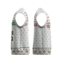 Mexico Christmas Knitted V-Neck Vest with Piñata Star Design and Red Green Snowflake Pattern - Wonder Print Shop