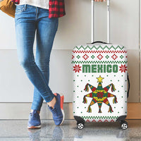 Mexico Christmas Luggage Cover with Piñata Star Design and Red Green Snowflake Pattern - Wonder Print Shop