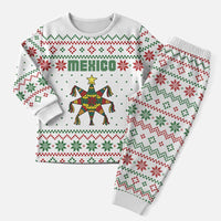 Mexico Christmas Pajama Set with Piñata Star Design and Red Green Snowflake Pattern - Wonder Print Shop