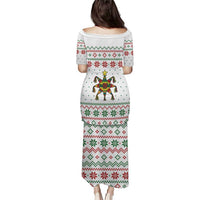 Mexico Christmas Puletasi with Piñata Star Design and Red Green Snowflake Pattern - Wonder Print Shop