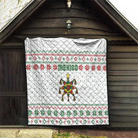 Mexico Christmas Quilt with Piñata Star Design and Red Green Snowflake Pattern - Wonder Print Shop