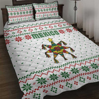 Mexico Christmas Quilt Bed Set with Piñata Star Design and Red Green Snowflake Pattern - Wonder Print Shop