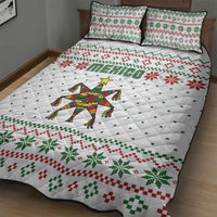 Mexico Christmas Quilt Bed Set with Piñata Star Design and Red Green Snowflake Pattern - Wonder Print Shop