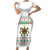 Mexico Christmas Short Sleeve Bodycon Dress with Piñata Star Design and Red Green Snowflake Pattern - Wonder Print Shop