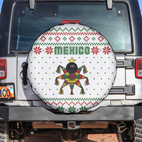Mexico Christmas Spare Tire Cover with Piñata Star Design and Red Green Snowflake Pattern - Wonder Print Shop