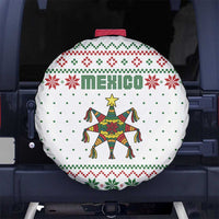 Mexico Christmas Spare Tire Cover with Piñata Star Design and Red Green Snowflake Pattern - Wonder Print Shop
