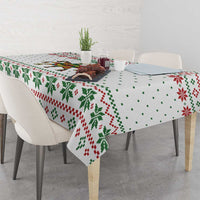 Mexico Christmas Tablecloth with Piñata Star Design and Red Green Snowflake Pattern - Wonder Print Shop