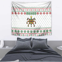Mexico Christmas Tapestry with Piñata Star Design and Red Green Snowflake Pattern - Wonder Print Shop