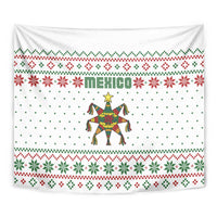 Mexico Christmas Tapestry with Piñata Star Design and Red Green Snowflake Pattern - Wonder Print Shop