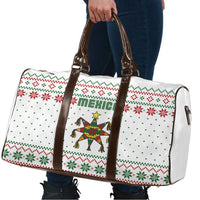 Mexico Christmas Travel Bag with Piñata Star Design and Red Green Snowflake Pattern - Wonder Print Shop