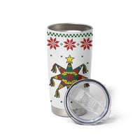 Mexico Christmas Tumbler Cup with Piñata Star Design and Red Green Snowflake Pattern - Wonder Print Shop
