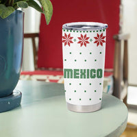 Mexico Christmas Tumbler Cup with Piñata Star Design and Red Green Snowflake Pattern - Wonder Print Shop