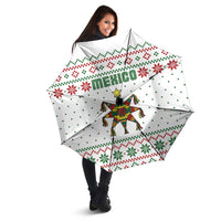 Mexico Christmas Umbrella with Piñata Star Design and Red Green Snowflake Pattern - Wonder Print Shop