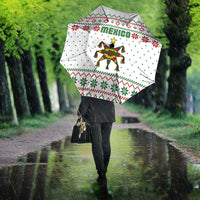 Mexico Christmas Umbrella with Piñata Star Design and Red Green Snowflake Pattern - Wonder Print Shop