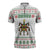 Mexico Christmas Zipper Polo Shirt with Piñata Star Design and Red Green Snowflake Pattern - Wonder Print Shop