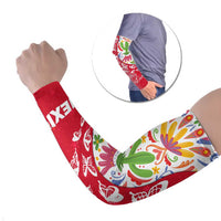 Mexico Christmas Arm Sleeves with Butterfly Cactus and Colorful Floral Folk Art - Wonder Print Shop
