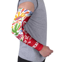 Mexico Christmas Arm Sleeves with Butterfly Cactus and Colorful Floral Folk Art - Wonder Print Shop