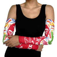 Mexico Christmas Arm Sleeves with Butterfly Cactus and Colorful Floral Folk Art - Wonder Print Shop