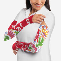 Mexico Christmas Arm Sleeves with Butterfly Cactus and Colorful Floral Folk Art - Wonder Print Shop