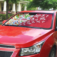 Mexico Christmas Auto Sun Shade with Butterfly Cactus and Colorful Floral Folk Art - Wonder Print Shop