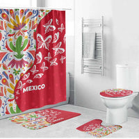 Mexico Christmas Bathroom Set with Butterfly Cactus and Colorful Floral Folk Art - Wonder Print Shop