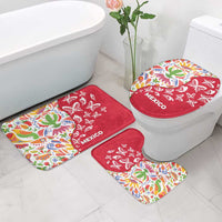 Mexico Christmas Bathroom Set with Butterfly Cactus and Colorful Floral Folk Art - Wonder Print Shop