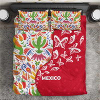 Mexico Christmas Bedding Set with Butterfly Cactus and Colorful Floral Folk Art - Wonder Print Shop