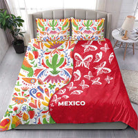 Mexico Christmas Bedding Set with Butterfly Cactus and Colorful Floral Folk Art - Wonder Print Shop