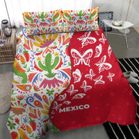 Mexico Christmas Bedding Set with Butterfly Cactus and Colorful Floral Folk Art - Wonder Print Shop