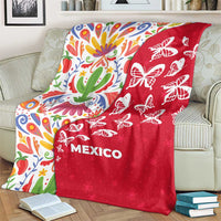 Mexico Christmas Blanket with Butterfly Cactus and Colorful Floral Folk Art - Wonder Print Shop