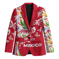 Mexico Christmas Blazer with Butterfly Cactus and Colorful Floral Folk Art - Wonder Print Shop